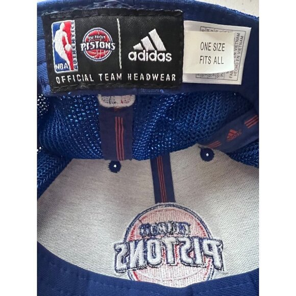 NBA Detroit Pistons Adidas Colorblock Trucker Mesh Snapback Hat Cap - Picture 8 of 10